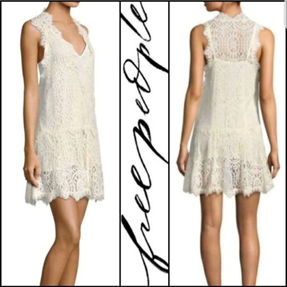 Free People Heart in Two Ivory Lace Dress